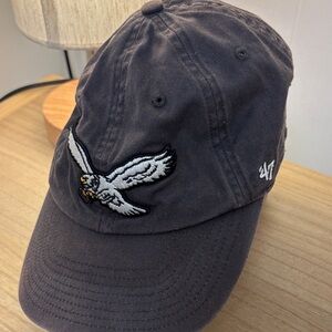 47’ Clean up Charcoal Cap with Embroidered Hawk
